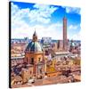 Wallazz Quadri Moderni Soggiorno Emilia Romagna - Bologna, Parma, Modena, Rimini, Ravenna - 100% Made in Italy - Stampa HD su Tela Canvas - Quadro Camera da Letto - Qualità Artigianale - 50x50cm