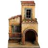 Chianese Casa per presepe in legno e sughero caseggiato con luce casetta realizzata a mano per pastori da 7 cm stile 700 misure 18x23x32 cm