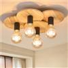 WOKNOS Lampada da Soffitto, Legno Grezzo a 4 Luci, Lampada da Soffitto E27 | Adatto per il soggiorno, la camera da letto e la cucina