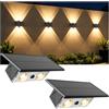 Liyade Lampade solari da esterno, applique solari con illuminazione verso l'alto e verso il basso per giardini, impermeabili IP65 con 3 modalità di illuminazione, applique da esterno, set da 2 pezzi