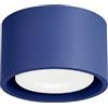 SOLLUX lighting Plafoniera piatta rotonda Gx53 LED 1 luce Modo ultramarine