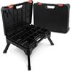 siwitec Sgabello pieghevole multifunzione con scatola di immagazzinaggio, portata fino a 150 kg, sgabello pieghevole portatile 2 in 1 con cassetta degli attrezzi vuota, pedale pieghevole, sgabello