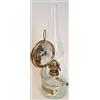Oberstdorfer Glashütte - Grande lampada ad olio con specchio, design antico, lampada a petrolio, lampada da tavolo, da giardino, altezza circa 35,5 cm. Capacità serbatoio: 0,30 litri.