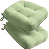 Codi Set di 2 cuscini per sedia 40 x 40 x 8 cm, extra spessi, comodi cuscini per sedia con rivestimento idrorepellente, lavabili, antiscivolo, in memory foam, per sedie da esterno e da giardino, verde