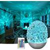 GY Lampada proiezione Aurora uovo LED, 16 RGB dimmerabili, effetto scintillante, base metallo argento, USB telecomando, luce decorativa pareti soffitti