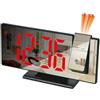 Generic Sveglia multifunzione con proiezione, display curvo HD, display a specchio per interni regolabile a 180°, proiettore, temperatura
