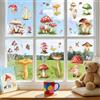 Joeyan 6 Fogli Primavera Estate Bambini Finestre Adesivi con Fungo Farfalla | Vetrofanie Removibili,Stickers Riutilizzabili, Adesivi Vetro Statici a Doppio Lato Decorazioni per Casa Cameretta Scuola