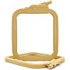 Nurge Telaio quadrato da ricamo, telaio in plastica per punto croce e ricamo ad ago - cerchio regolabile - beige - n° 1 (XS S)