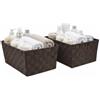 OCEANO Cestini Portaoggetti Intrecciati 2PZ 35x25x16 cm Ceste Organizer Salvaspazio per Bagno Armadio Soggiorno Scatole in Tessuto per Asciugamani Vestiti e Accessori (Marrone)