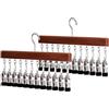 Generic 2 organizer per armadio con 10 clip, organizer salvaspazio da appendere, girevole a 360°, in legno, per jeans, leggings e cappelli, impugnatura antiscivolo senza tracce (ventage)