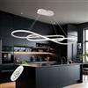 Zeistry Lampadario a LED per sala da pranzo, lampada a sospensione a LED moderna, dimmerabile, regolabile in altezza, a forma di note, con telecomando, lampada da soffitto bianca in ferro per isola