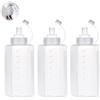 Docache Set di 3 bottiglie Squeeze, bottiglie in PE con scala graduata, a tenuta stagna, ideali per ketchup, olio barbecue, cottura al forno e campeggio (800ML)
