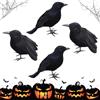 SEMINISMAR Corvi di Halloween,4 Pezzi Decorazione Halloween Corvo,Corvo Nero di Halloween,Corvi Piumati Artificiali,Decorazioni Realistiche diCorvo,per Festa di Halloween