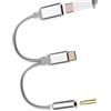 WASRUYI Adattatore audio da 3,5 mm a USB C per iPhone16 15 Adattatore per cuffie (2 in1) compatibile per Samsung per Apple iPad Pro Air4 Tipo C Jack Caricabatterie Splitter Porta Aux Dongle Cavo Auricolare