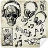DIYthinker Skull Auricolare Strumento di Musica del Modello Occhiali Panno di Pulizia dello Schermo del Telefono Cleaner 2pcs Tessuto della Pelle Scamosciata