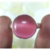 Anello In Argento 925 Uomo Naturale Occhio Di Gatto Rosa 18.15 Ct AGI