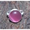 Anello Uomo Argento 925 18.40 Ct Zaffiro Gatto Ovale Naturale Pink