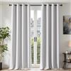 TOPICK Tende Oscuranti per Interni 2 Pannelli L140 x A260 cm Bianco | Tende per Soggiorno e Camera da Letto Moderne Oscurante con Anelli, Curtains Termiche Isolanti Anti-Rumore