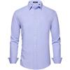 HISDERN Camicia da uomo a maniche lunghe, con bottoni, per il tempo libero da uomo, a contrasto interno, formale, affari, smoking, camicia da sposa