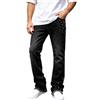 Generico Flare Jeans Uomo Straight Slim Fit Schizzi di Vernice Vintage Pantaloni in Denim Bootcut Rilassati Dritti Streetwear Y2K