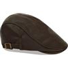 YOOCHUENG Coppola Uomo in Pelle PU, Cappello Vintage per Tutte Le Stagioni | Similpelle PU,Regolabile 55-60cm,Impermeabile,2 Colori Nero/Marrone,Cappellino Moda per Autunno e Inverno,Vita Quotidiana