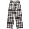 Celanisai Pigiama da uomo a quadri, lungo, comodo, morbido, per il sonno, elasticizzato, plaid, baggy, con elastico, in seta, morbido, per la casa, pantaloni leggeri