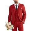 YND Tuta da Uomo Slim Fit, Set da 3 Pezzi con Giacca, Gilet, Pantaloni e Cravatta.