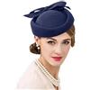 UJEDFHV cappello da sposa Cappelli da chiesa donna, stile vintage, cerimonia, festa, tè, in feltro, Fedora, rosso, for signore per cerimonie