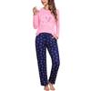 Aseniza Pigiama Donna Invernale Cotone Lungo Manica Lunga Pigiama da Donna con Tasca Due Pezzi Pigiami S-XXL