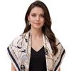 LA FERANI Foulard da donna in seta beige colorato, stile coreano, foulard in seta, per occasioni formali, foulard leggero, 90 x 90 cm, regalo per lei