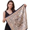 LA FERANI Foulard da donna in seta beige colorato, stile coreano, foulard in seta, per occasioni formali, foulard leggero, 90 x 90 cm, regalo per lei