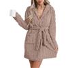 MOKBAY Accappatoio Donna Morbido Accappatoio Casa Pile con Cappuccio Vestaglia Calda Invernale con Tasche