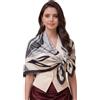 LA FERANI Foulard da donna in seta beige colorato, stile coreano, foulard in seta, per occasioni formali, foulard leggero, 90 x 90 cm, regalo per lei