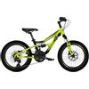 Bicicletta per Bambini Mountain Bike 20 Twenty Full 20 Cambio Shimano 21V Telaio in Acciaio Verde