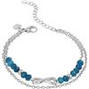 TOM TAILOR - Bracciale da Donna in Acciaio inox - Argentato - con Vetro - Ciondolo ad Infinito