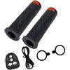 ECMQS Manubrio resistente con luci di direzione a LED | Luci di direzione integrate visibili per guida notturna con impugnature in silicone per scooter elettrici e bici