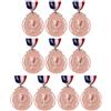 Generic 10 Pezzi Medaglie d'oro/Argento/Bronzo con Nastro Collo 5 cm per | Medaglie premio sportive 10 pz Oro Argento Bronzo con nastro 5 cm; retro trofeo a doppia faccia; nastro rosso bianco blue;