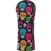 EOSDT Cartoon Skeleton Black Golf Club Head Cover | Copritesta da golf da uomo, imbottita, comoda apertura elastica, per la tua mazza