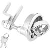 Slyzjdl Chiusura per Portello di Imbarcazione con Anello di Trazione a Filo E Chiave, Diametro 50 Mm (2 Pollici), Acciaio Inox 316, Colore Argento