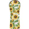 EOSDT Vibrant Vintage Girasole Verde Testa Cover per Golf | Copritesta da golf da uomo, effetto pelle, apertura elastica sicura, per la tua mazza