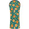 EOSDT Cartoon Orange Teal Golf Head Cover | Copertura protettiva per mazze da golf, foderata in peluche, comoda apertura elastica, per la tua mazza da golf