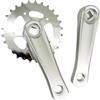 Todikaper Guarnitura singola per bicicletta, 28 denti, 114 mm, per foro | Corona a 28 denti, dimensioni 114 mm, foro conico quadrato, azionamento a velocità singola, finitura color argento