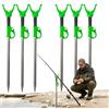 zwxqe Supporto per canna da pesca 6 pezzi con barra in metallo regolabile | Supporto per canna da Pesca Pin Singolo Per Uomini Pescatori All'aperto Rive Sabbia Bordo del Mare Fiume Lago Mare Acqua