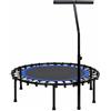 KGTKGTYER Trampolino fitness con maniglia, diametro nero/blu | Robusto telaio in acciaio, per un allenamento efficace di tutto il corpo, 36 corde elastiche