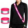 Samlior Catarifrangente Banda, 2 Pezzi Bracciale Riflettente e 1 Pezzi Cintura Riflettente per Corsa Jogging Ciclismo
