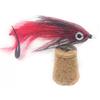 Mosche Artificiali Massimo Clini Pike Black & Red Wiggle Tail - 5 mosche secche da pesca a mosca montate a mano su amo, Lunghezza a scelta, per trota e temolo, Made in Italy
