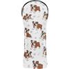 EOSDT Cover per mazza da golf bianca con simpatico cane | Copertura resistente per mazza da golf, lunga durata, sicura apertura elastica, per la tua mazza da golf