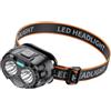 ECMQS Torcia frontale con 3 modalità di impostazione, cinturino ergonomico, lampada a LED regolabile, struttura in ABS, per lavoro all'aperto, corsa notturna, luce a LED luminosa per ciclismo
