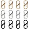 Muzhu 12 Pezzi S Forma Moschettone Metallo, Doppio Anello Piccolo Moschettone | 40 x 1,8 mm portachiavi moschettone per zaini, nero bianco oro mini moschettone per esterno escursionismo campeggio pesca