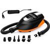 COIL Pompa elettrica SUP con batteria da 5000 mAh, 20 PSI, 80 l/min, 130 W, indicatore digitale della pressione dell'aria, arresto automatico, 6 adattatori, 12 V